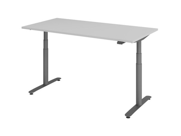 Hammerbacher Sitz-Steh-Schreibtisch elektrisch 160x80cm Grau/Graphit, VXDLR16/5/G