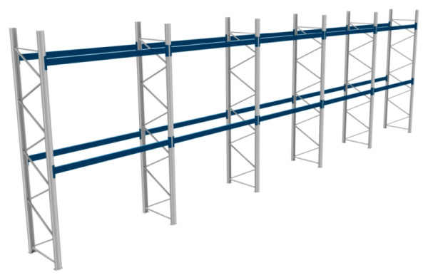 BITO Palettenregal P2 4505x1100x14300 Komplettregal, 2E, 800 RAL5010 U, 56454