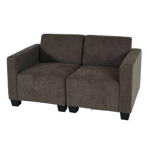 Mendler Modular 2-Sitzer Sofa Couch Lyon, Stoff/Textil, braun, 75616+75617