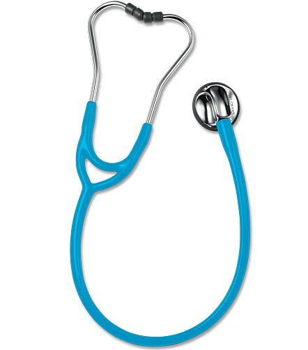 ERKA Stethoskop für Erwachsene mit soft Ohroliven, Membranseite (Dual-Membrane), Zweikanalschlauch SENSITIVE, Farbe: hellblau, 525.00025