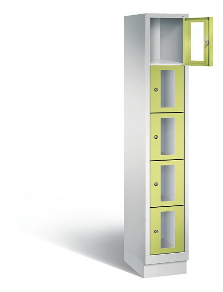 C+P Schließfachschrank Classic, H1800xB320xT500mm, Farbe: Lichtgrau / Viridingrün, 8020A105 S10007