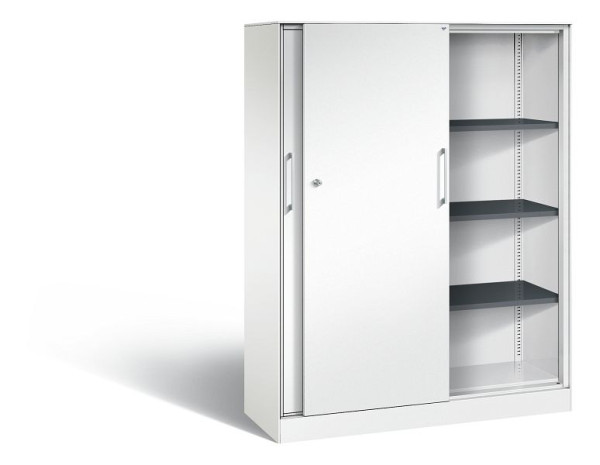 C+P Schiebetürenschrank Asisto, H1635xB1200xT435mm, Farbe: Verkehrsweiß, Bügelgriff, 4 OH, 142011-000 S10058