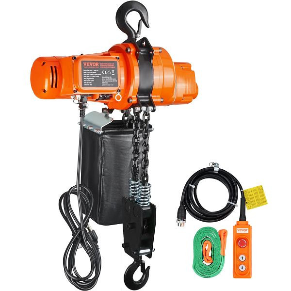 VEVOR Kettenzug Elektrisch 1-phasig Kranhebezeug 3m Hub 998kg Kabelfernbedienung, DDSHLHLDXD11P0U2TV2