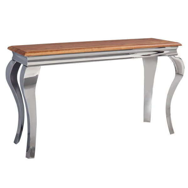 Wohnling Konsolentisch Sheesham Massivholz/Metall 130x76,5x42 cm, Schmal, Modern, WL5.946
