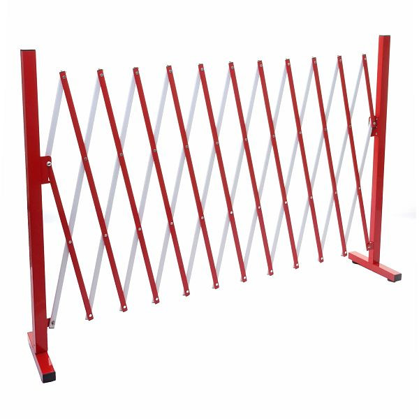 Mendler Absperrgitter HWC-B34, Scherengitter Zaun Schutzgitter ausziehbar, Alu rot-weiß, Höhe 103cm, Breite 37-300cm, 64376