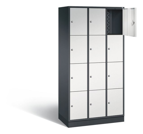 C+P Schließfachschrank Intro, H1950xB920xT490mm, Farbe: Schwarzgrau / Lichtgrau, 8470-301 S10139