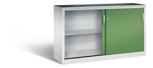 C+P Schiebetürenschrank Acurado, H1000xB1600xT500mm, Farbe: Lichtgrau / Resedagrün, Bügelgriff, 2156-09 S10064