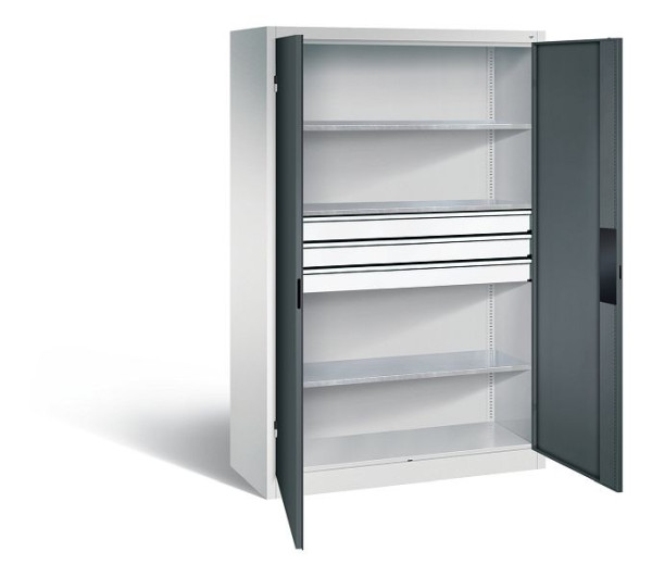 C+P Werkzeugschrank Acurado, H1950xB1200xT500mm, Farbe: Lichtgrau / Anthrazitgrau, Muldengriff, 8931-5230 S10136