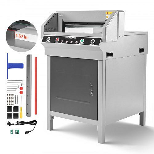 VEVOR elektrische Papierschneidemaschine, 45 cm Schnittbreite, 4 cm Stärke, mit Infrarot & Ersatzklinge, 500 W, DDQZJSKDDQZJYNDFC001V2