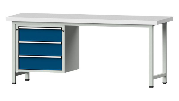 ANKE Werkbänke Kombiwerkbank, Modell 726 V, 2000 x 700 x 850 mm, RAL 7035/5010, KSP 50 mm, 410.750