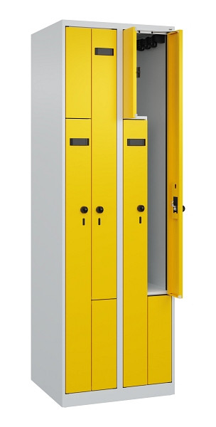 C+P Z-Spind Evolo PLUS, 4 Fächer, 1850x600x500mm, 7035/1023, Drehriegel, 049003-204 S10003