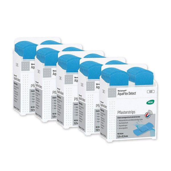 WERO Werosmart AquaFlex Detect Pflasterstrips, 7,2 x 2,5 cm, VE: 5 x 40 Stück, 180746