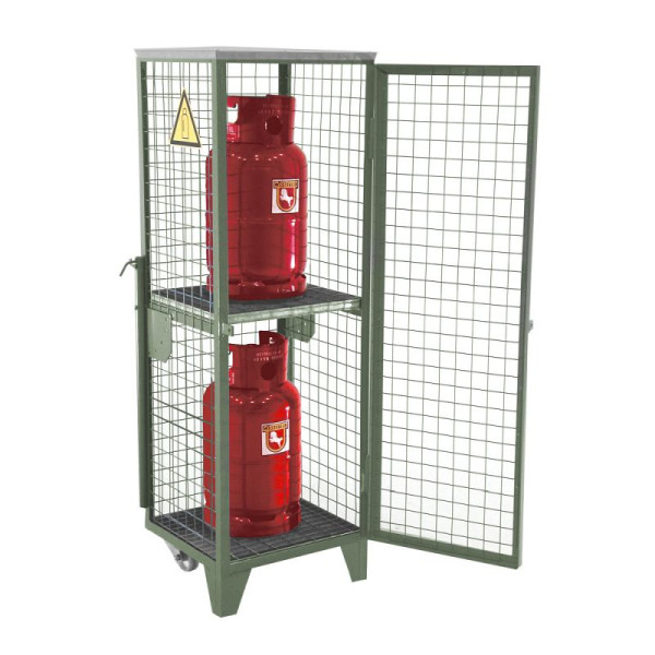 STEIN HGS Gasflaschen-Depot GFD, RAL 7005 mausgrau, 2 Stück, Drahtgitter, 79146.0009