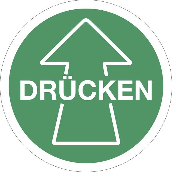 Moedel Piktogramm Drücken mit Pfeil, Folie, Ø 100 mm, 52316