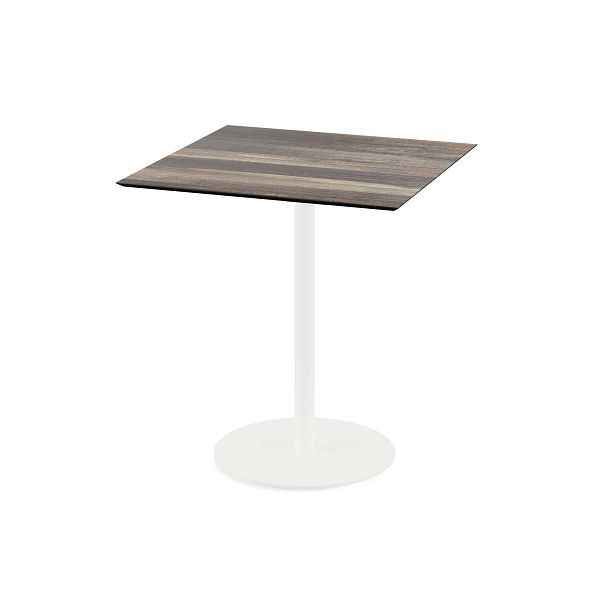 Feros Urban Terrassentisch Weiß gestell + Tropical Wood HPL 70x70 cm, 130021277