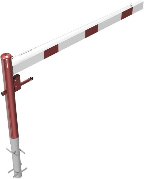 Schake Drehschranke mit Seilzugverstärkung, zum Einbetonieren, Schrankenbaumlänge: 2000 mm, mit Profilzylinderschloss, 4113_20ZB