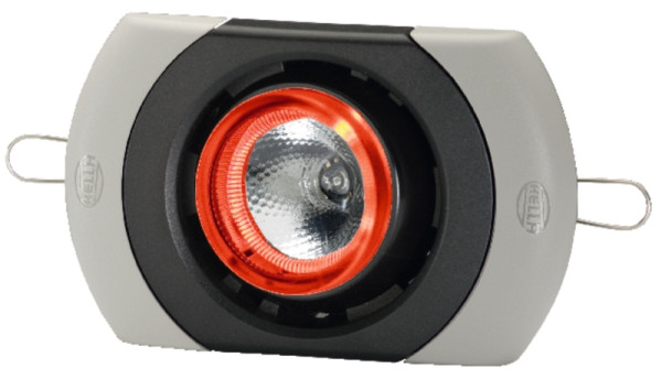 HELLA Innenraumleuchte, SpotLED VESTA5, LED, 24/12V, 2.5W, LED, Federbefestigung/Einbau, glasklar, Innenraum, verstellbar, 2JA 343 700-221