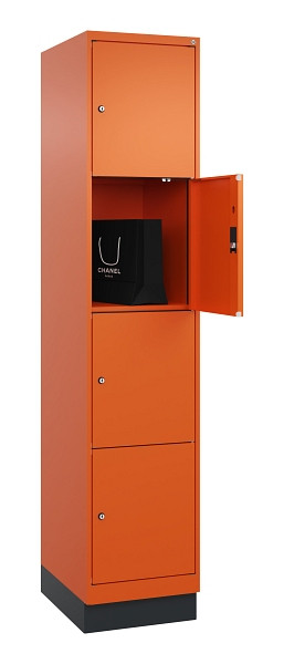 C+P Schließfachschrank Evolo PLUS, mit Sockel, 4 Fächer, 1950x400x500mm, 2004/20, 049020-124 S10023