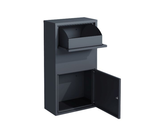 Westmann Briefkasten mit Paketbox Pollux, freistehend Anthrazit, 22x44x82cm, WMHXXPB001-2