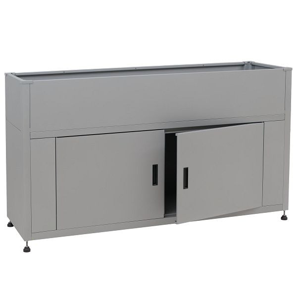 Mendler Hochbeet HWC-O85, Metallhochbeet Blumenkasten Pflanzkübel Stauraum, Metall 47kg 91x161x51cm, grau, 153570+153571