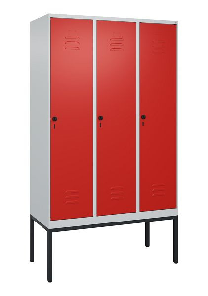 C+P Umkleidespind Classic PLUS, Gestell, 3 Abteile, 2120x1200x500mm, 7035/3020, Drehriegel, 0800307-32 S10002
