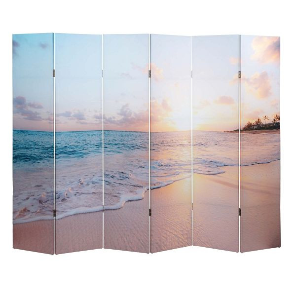 Mendler Foto-Paravent HWC-A83, Raumteiler Trennwand Sichtschutz, 180x244cm Ocean, 84847