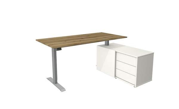 Kerkmann Komplettarbeitsplatz Move 1, silber/Eiche, 10223055