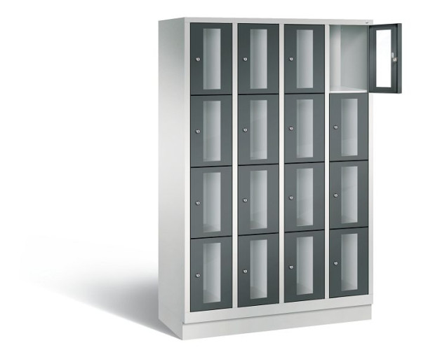 C+P Schließfachschrank Classic, H1800xB1190xT500mm, Farbe: Lichtgrau / Anthrazitgrau, 8020A404 S10024