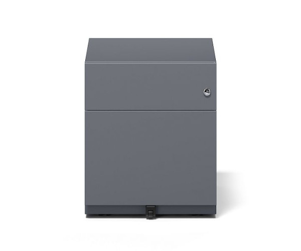 Bisley Rollcontainer Note mit Griffleiste, 1 Universalschublade, 1 HR-Schublade, anthrazitgrau, NWA59M7SF634