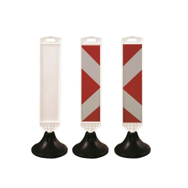 Stein HGS Minibake mit Bakenfuß, rot-weiß mit Pfeilfolie linksweisend (einseitig), 35990