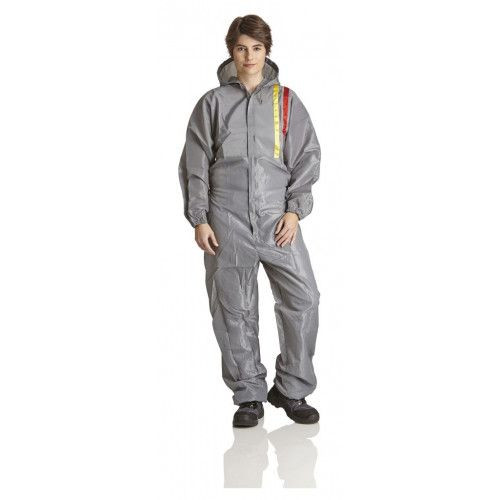DS SafetyWear Mehrweg-Lackieroverall, Kapuze, grau, Größe M, VE: 15 Stück, LO-M