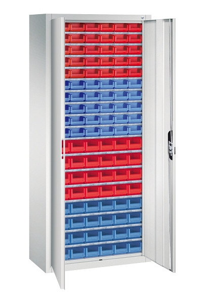 C+P Magazinschrank Serie 13, H1690xB700xT300mm, 7035/7035, Einlegeböden 17, 133413-210 S10104