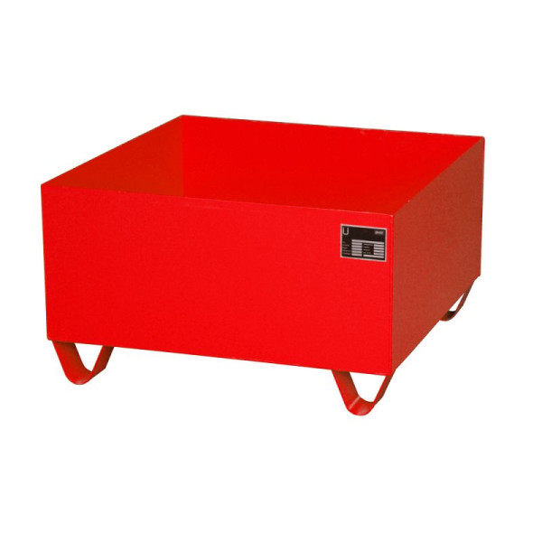 STEIN HGS Auffangwanne Serie 2000, 210 Liter, RAL 3000 feuerrot, Gesamthöhe 460 mm, lackiert, Kleingebinde, ohne Gitterrost, 79194.0002