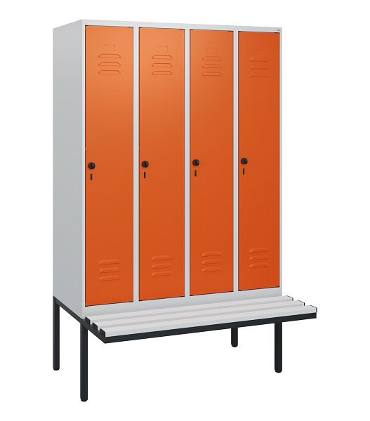 C+P Umkleidespind Classic PLUS, 4 Abteile, 1950x1200x815mm, 7035/2004, Drehriegel, 0800405-40 S10060