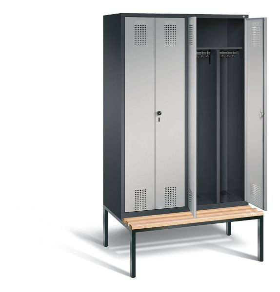 C+P Schwarz-Weiss-Spind Evolo, H2090xB1190xT815mm, Farbe: Schwarzgrau / Weißaluminium, 48052-40 S10070