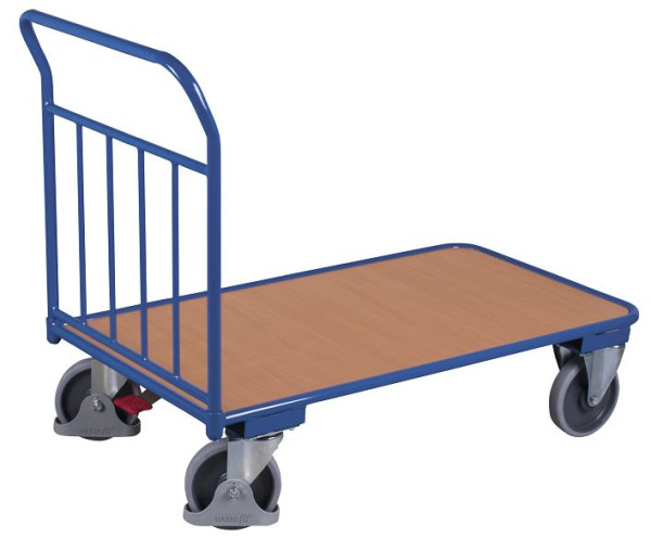 VARIOfit Schiebebügelwagen mit senkrechten Rohren, Ladefläche: 850 x 495 mm, RAL 5010 enzianblau, sw-500.105