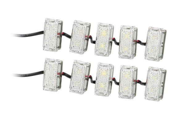 HELLA LED-Tagfahrleuchtensatz, LEDayFlex II, 12V, rechteckig, Einbau, ECE-R7/E24 5864/ECE-R87/SAE, glasklar, 2800mm, Fahrzeugfront, Satz, 2PT 980 789-851