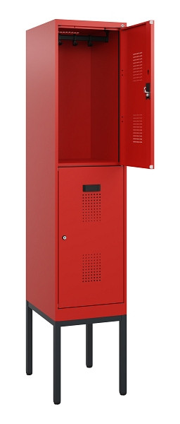 C+P Doppelstock-Spind Evolo PLUS, Gestell, 2 Fächer, 1950x400x500mm, 3020/3020, Zylinderschloss, 0493305-12 S10076