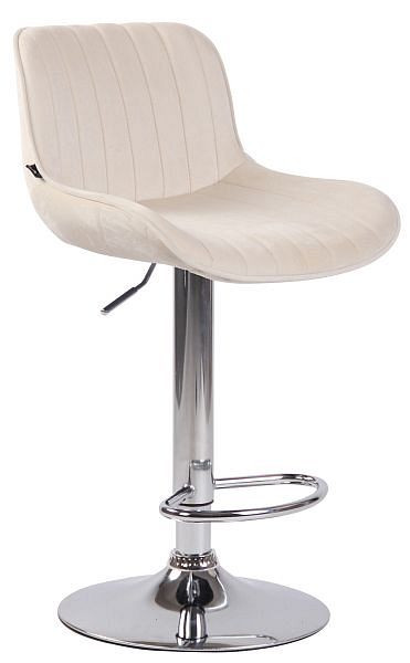 CLP Barhocker Lentini Samt chrom, creme, 318276, 4251756455101