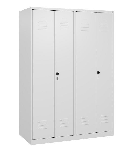 C+P Umkleidespind Classic PLUS, Doppel-Spind, 4 Abteile, 1700x1200x500mm, 9016/9016, Drehriegel, 0800027-40P S10012