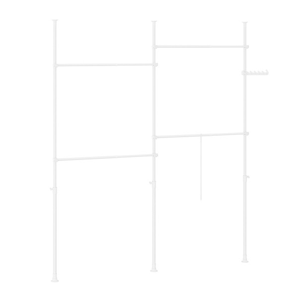 SoBuy Verstellbarer Garderobenständer Weiß 124x62x200 cm, Funktional, KLS03-II-W