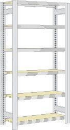 Regalwerk BERT-Archivregal - Grundfeld HxBxT 2075x1695x300mm 6 Fachebenen Paneel mit 16mm Spanplatten, B3-51116-30