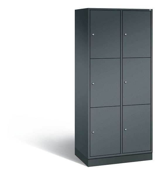 C+P XL-Schließfachschrank Intro, 6 Fächer, H1950B820T490 mm, Anthrazit, 8370-202 S10151