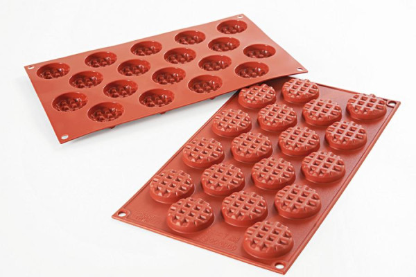 Schneider Silikonbackform, Waffel rund, 40 x 12 mm, 115217