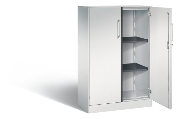 C+P Flügeltürenschrank Asisto, H1310xB800xT435mm, Farbe: Lichtgrau, Bügelgriff, 3 OH, 141033-000 S10144