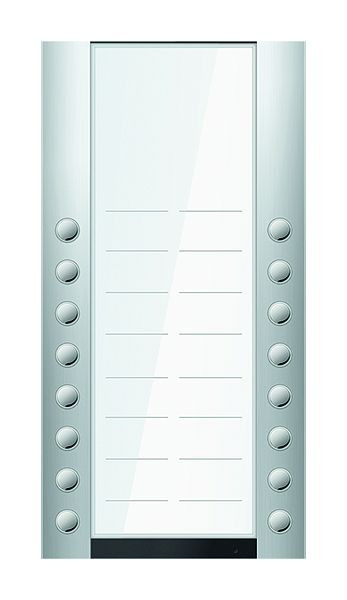 TCS Türkontrollsystem PET PRO Audio Klingeltastenerweiterung lang Infofeld 16T 2 Spalten AP EN silber, AEA530216-0010