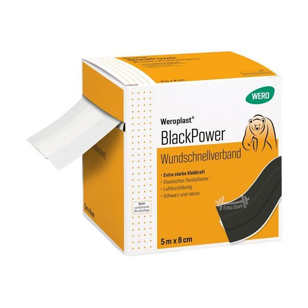 WERO Weroplast BlackPower Wundschnellverband 5 m x 8 cm, 160710