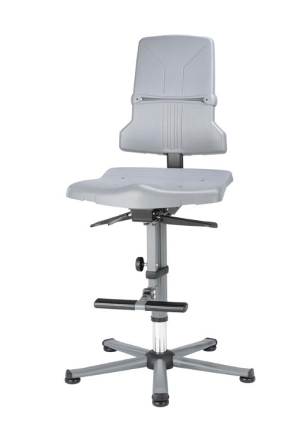 bimos Sintec Arbeitsdrehstuhl, Sitz- und Rückenlehne Kunststoff, Gleiter, Aufstiegshilfe, 9811-1000