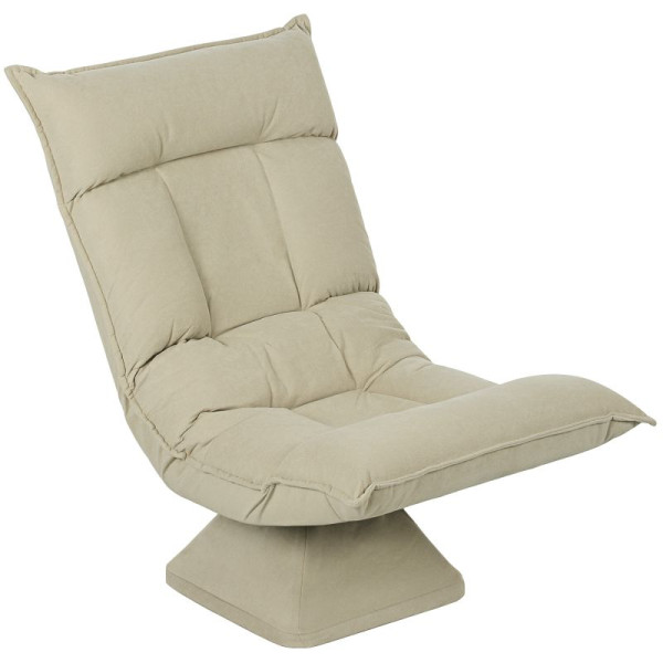 HOMCOM Bodenstuhl mit 5-fach verstellbarer Rückenlehne, drehbar, moderner Polsterstuhl, Beige, 83B-380V00BG