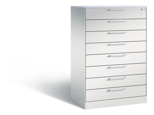 C+P Schubladenschrank Asisto, H1310xB800xT600mm, Farbe: Lichtgrau, Bügelgriff, 146223-800 S10034